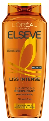 L'Oréal Paris Elseve Liss Intense Shampoing Disciplinant Cheveux Secs Difficile à Lisser 300 ml