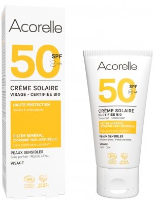 Acorelle Crème Solaire pour le Visage SPF50 Bio 50 ml