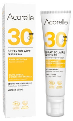 Acorelle Spray Solaire Haute Protection SPF30 Bio 100 ml