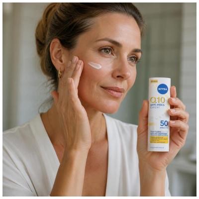 Nivea Q10 Anti-Rides Expert Soin Fluide Anti-UV Quotidien Triple Défense SPF50 40 ml