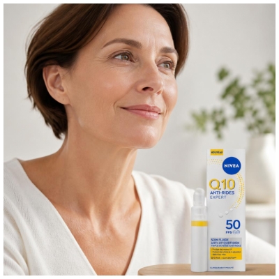 Nivea Q10 Anti-Rides Expert Soin Fluide Anti-UV Quotidien Triple Défense SPF50 40 ml