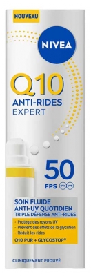 Nivea Q10 Anti-Rides Expert Soin Fluide Anti-UV Quotidien Triple Défense SPF50 40 ml