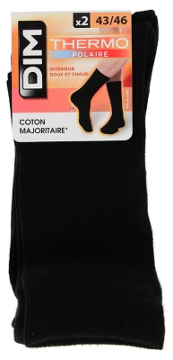 Dim Thermo Chaussettes Polaires Homme Noirs T39/42