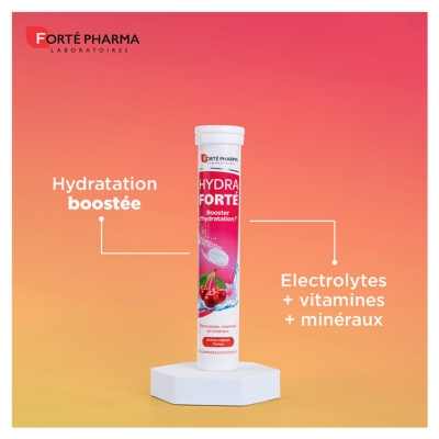 Forté Pharma Hydra Forté 24 Comprimés Effervescents - Goût : Cerise