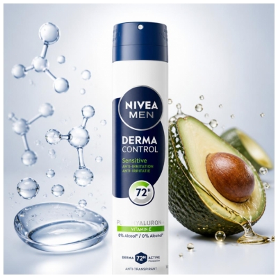 Nivea Men Derma Control Sensitive Anti-Transpirant 72H Déodorant Spray 200 ml