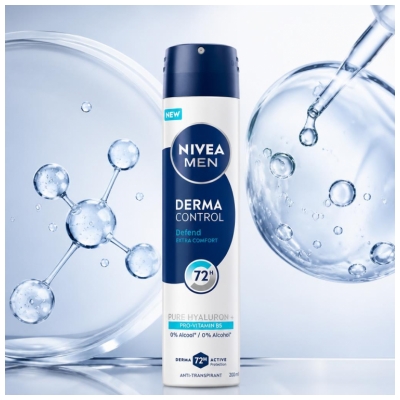 Nivea Men Derma Control Defend Anti-Transpirant 72H Déodorant Spray 200 ml 