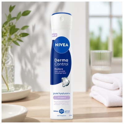 Nivea Derma Controle Restore Anti-Transpirant Peau Sensible 72H Déodorant Spray 200 ml