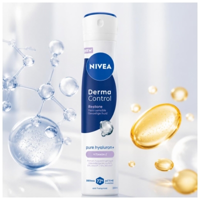 Nivea Derma Controle Restore Anti-Transpirant Peau Sensible 72H Déodorant Spray 200 ml