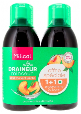 Milical Ultra Draineur Minceur Lot 2 x 500 ML - Goût : Thé Vert-Pêche