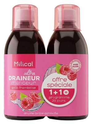 Milical Ultra Draineur Minceur Lot 2 x 500 ML - Goût : Framboise