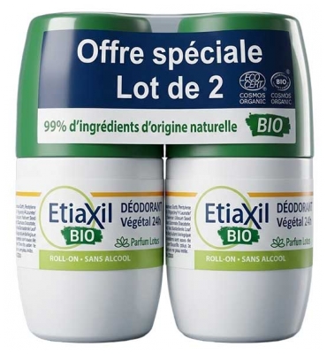 Etiaxil Déodorant Végétal 24h Bio Lot de 2 x 50 ML
