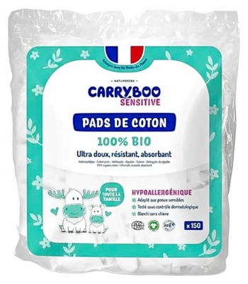 Carryboo Sensitive 150 Pads de Coton Bio