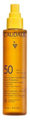 Caudalie Huile Solaire Sublimatrice Haute Protection Visage Corps et Cheveux SPF50 150 ml