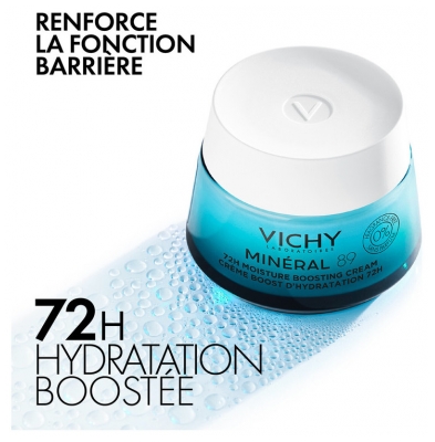Vichy Minéral 89 Crème Boost d'Hydratation 72H Tous Types de Peaux 50 ml