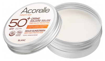 Acorelle Crème Solaire Solide Zones Sensibles SPF50+ Bio 20 g