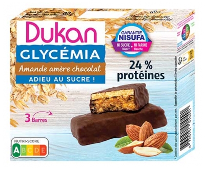 Dukan Glycémia 3 Barres Amande Amère Chocolat