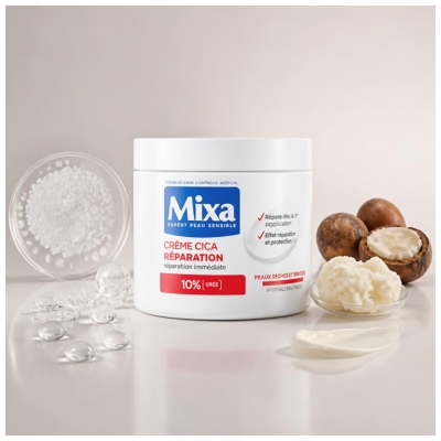 Mixa Crème Cica Réparation Peaux Très Sèches et Rugueuses 400 ml