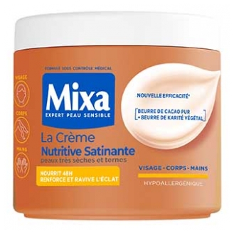 Mixa La Crème Nutritive Satinante Peaux très Sèches et Ternes 400 ml