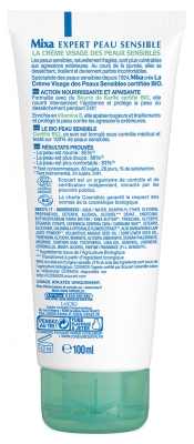 Mixa La Crème Visage Hydratante et Apaisante des Peaux Sensibles Bio 100 ml