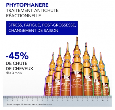 Phyto Phytophanère Traitement Antichute Réactionnelle 12 Ampoules de 5 ml