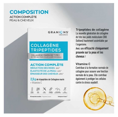Granions Collagène Tripeptides 80 Comprimés Sécables