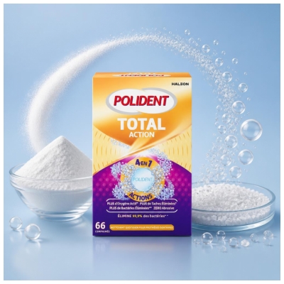 Polident Corega Power Max Nettoyant Total Action 4en1 66 Comprimés