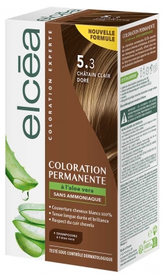 Elcéa Coloration Permanente à l'Aloe Vera Sans Ammoniaque 122 ml - Coloration : 5.3 Châtain Clair Doré