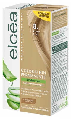 Elcéa Coloration Permanente à l'Aloe Vera Sans Ammoniaque 122 ml - Coloration : 8. Blond Clair