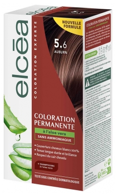 Elcéa Coloration Permanente à l'Aloe Vera Sans Ammoniaque 122 ml - Coloration : 5.6 Auburn