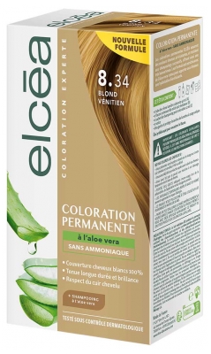 Elcéa Coloration Permanente à l'Aloe Vera Sans Ammoniaque 122 ml - Coloration : 8.34 Blond Vénitien