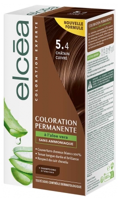 Elcéa Coloration Permanente à l'Aloe Vera Sans Ammoniaque 122 ml - Coloration : 5.4 Châtain Cuivré