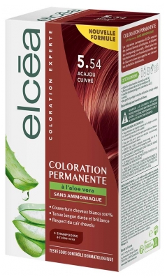 Elcéa Coloration Permanente à l'Aloe Vera Sans Ammoniaque 122 ml - Coloration : 5.54 Acajou Cuivré