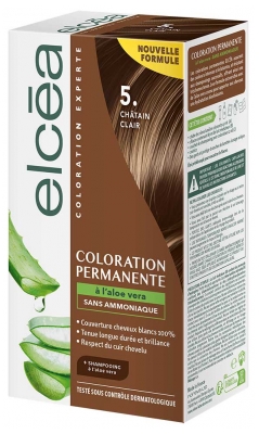 Elcéa Coloration Permanente à l'Aloe Vera Sans Ammoniaque 122 ml - Coloration : 5. Châtain