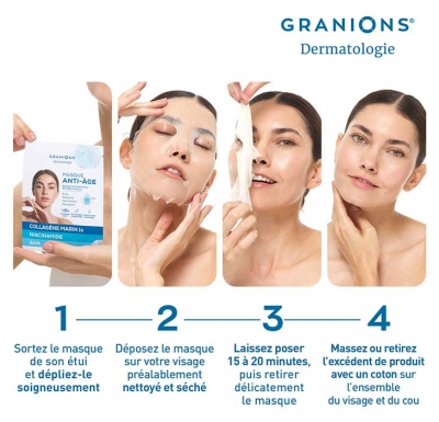 Granions Masque Anti-Âge Seconde Peau 2 Masques de 22 ml + 1 Offert