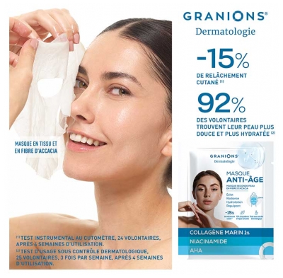 Granions Masque Anti-Âge Seconde Peau 2 Masques de 22 ml + 1 Offert