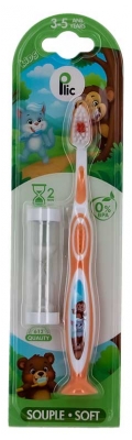 Plic Dental Kids Brosse à Dents Enfant 3-5 Ans - Couleur : Orange