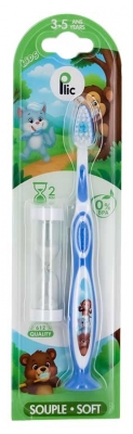 Plic Dental Kids Brosse à Dents Enfant 3-5 Ans - Couleur : Bleu