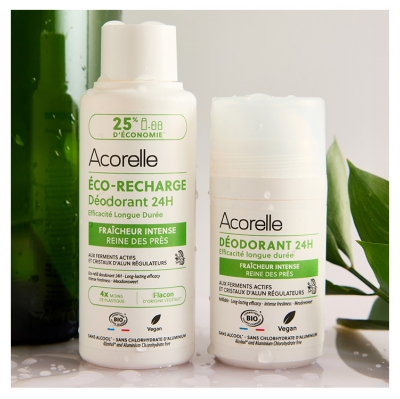Acorelle Déodorant 24H Efficacité Longue Durée Fraîcheur Intense Recharge Bio 50 ml