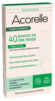 Acorelle Bandes de Cire Froide Jambes & Corps Bio x 40 Unités