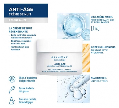 Granions Anti-Âge Nuit Crème Régénérante Nourrissante 50 ml