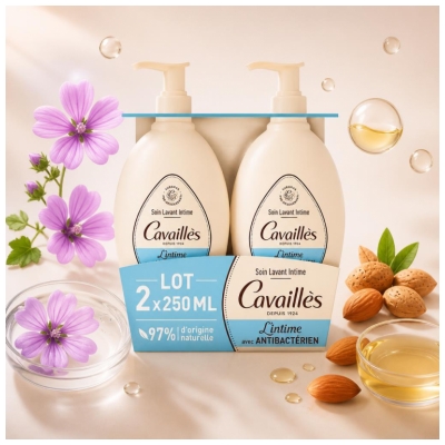 Rogé Cavaillès Soin Lavant Toilette Intime Antibactérien 2 x 250 ml