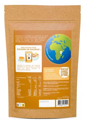 Nutri&Co Poudre de Baobab Bio 50 Portions 500 g