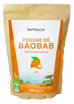 Nutri&Co Poudre de Baobab Bio 50 Portions 500 g