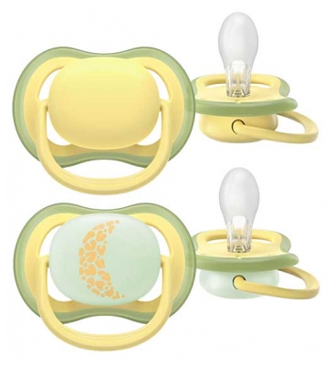 Avent Ultra Air Day and Night 2 Sucettes Orthodontiques Silicone 18 Mois et +