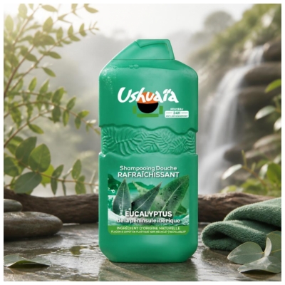 Ushuaïa Shampoing Douche Rafraîchissant Eucalyptus de la Péninsule Ibérique 280 ml
