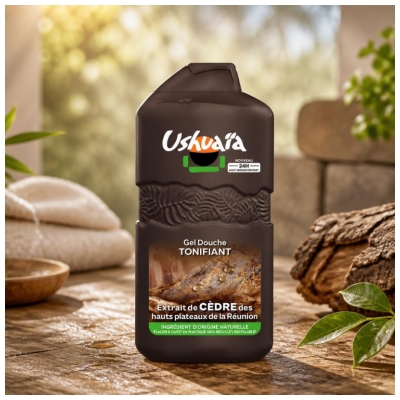 Ushuaïa Gel Douche Tonifiant Extrait de Cèdre de la Réunion 280 ml