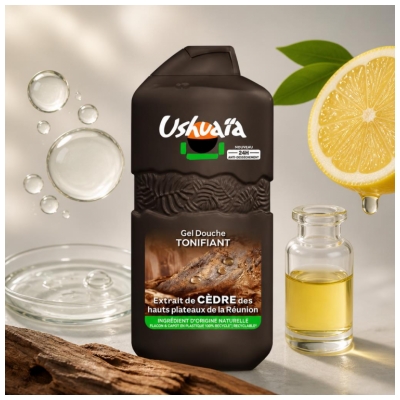 Ushuaïa Gel Douche Tonifiant Extrait de Cèdre de la Réunion 280 ml