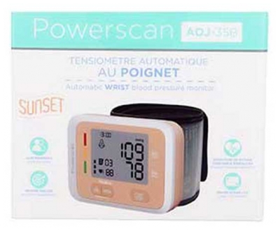 Powerscan Tensiomètre AOJ-35B Automatique au Poignet - Couleur : Orange Sunset
