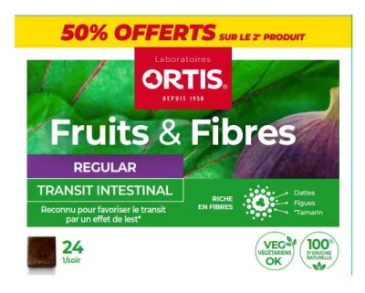 Ortis Duo Fruits&fibres Regular 50% Offerts Sur 2E Produit 2 x 24 Cubes