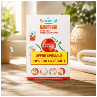 Puressentiel Articulations Patchs Chauffants Lot de 2 x 3 Patchs